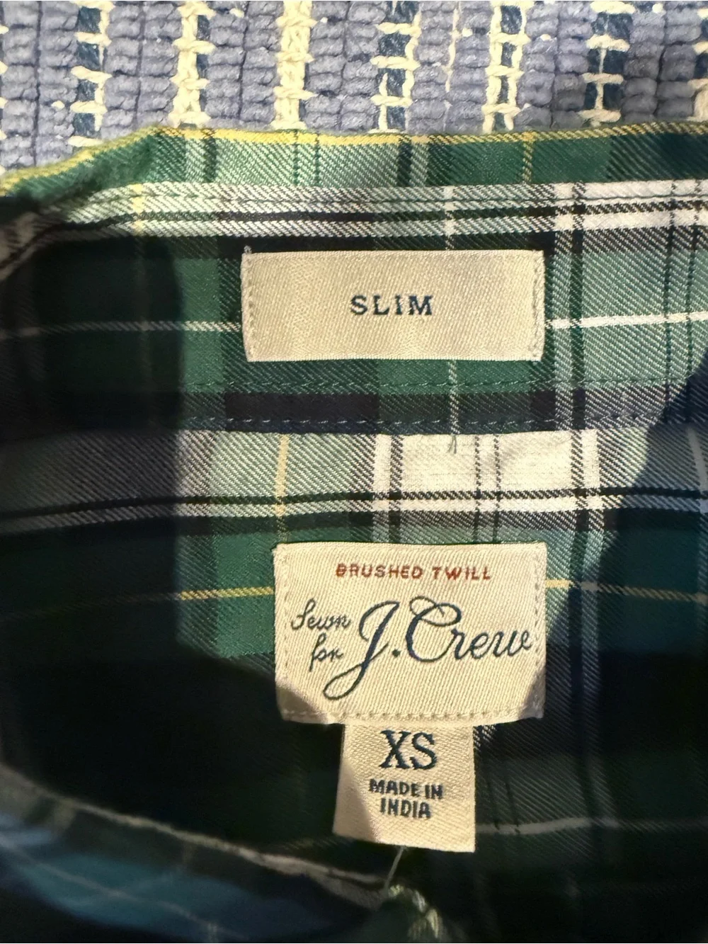 J. Crew Green and White Plaid Button-Down Shirt brand new with tag